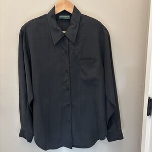 Silk Blouse Size 8 Black Long Sleeve House Of Walsh
